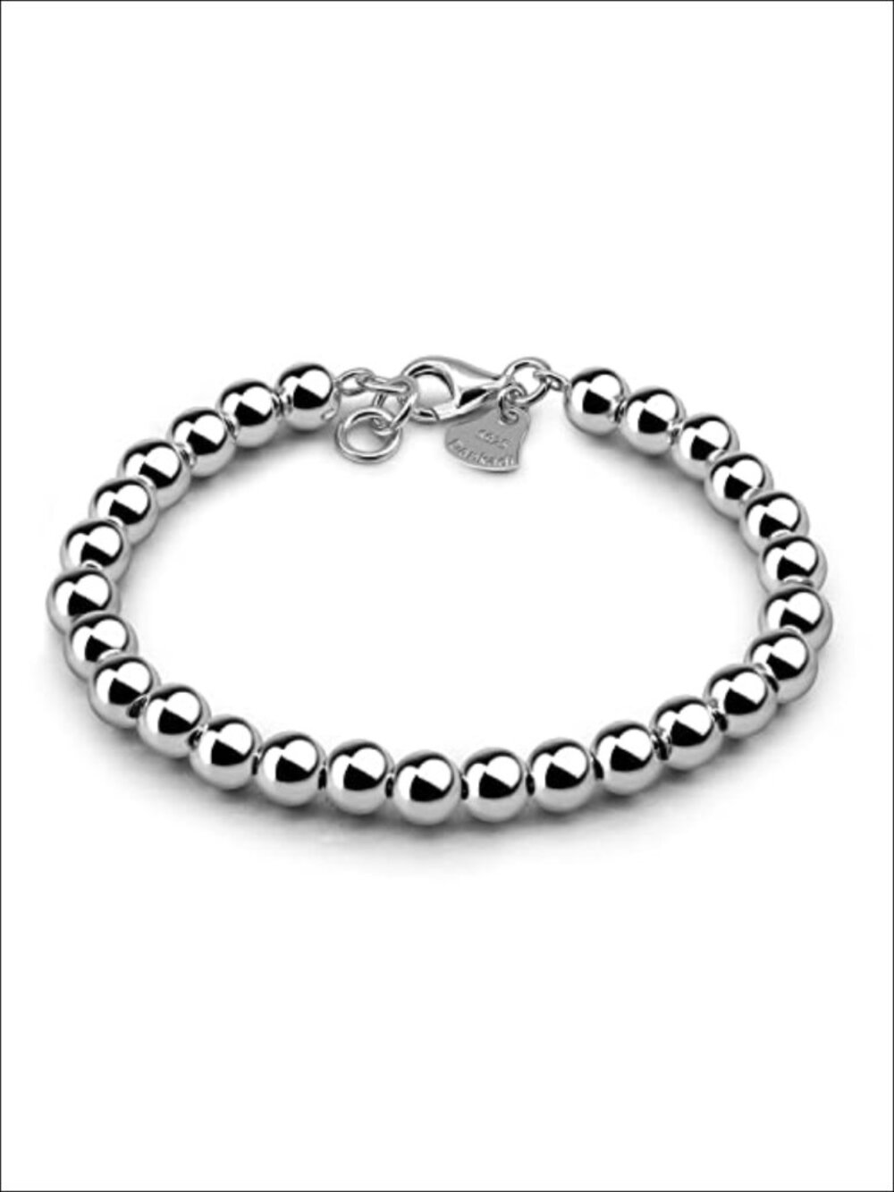 925 Sterling Silver 4-10MM Ball Chain Bracelet - Italian Handmade Bead Chain